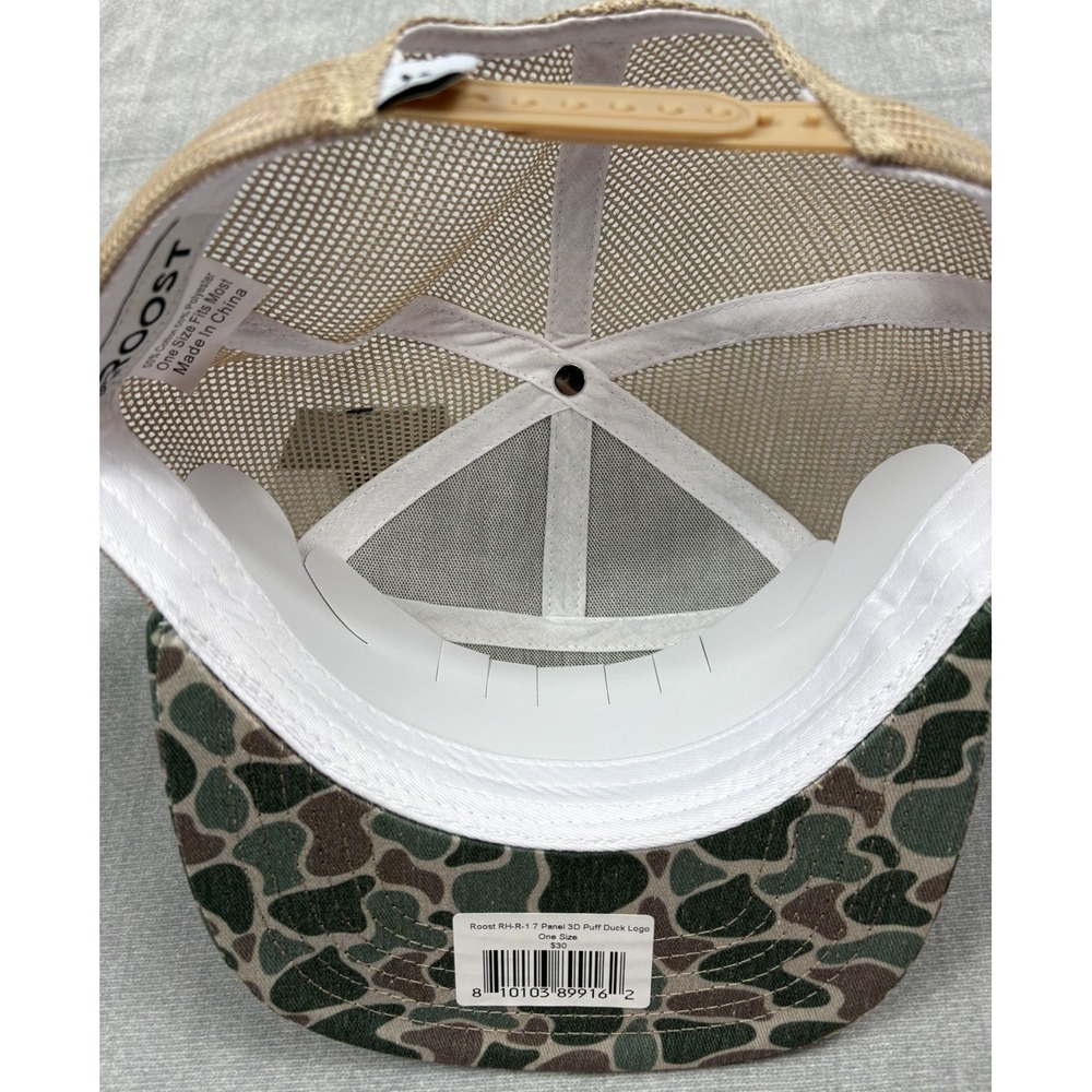 Roost 7 Panel Hat Cap Men Camo Snapback Mesh NWT Duck Goose Hunting - Picture 8 of 11